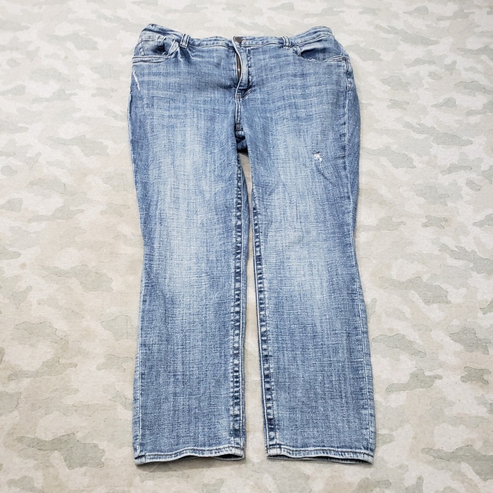 KUT from the Kloth Jeans Womens 16W Blue Straight Leg Denim Medium Wash Stretch